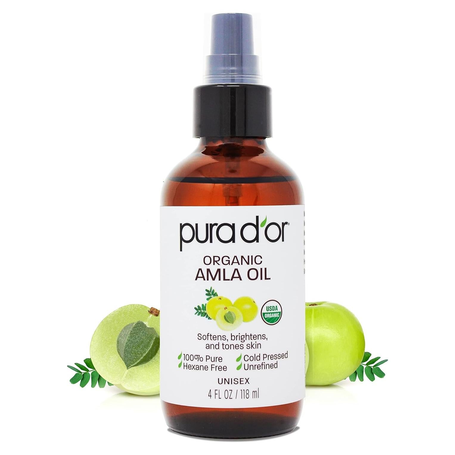 Aceite de Amla Orgánico PURA D'OR 118ml 100% Puro Hidratante