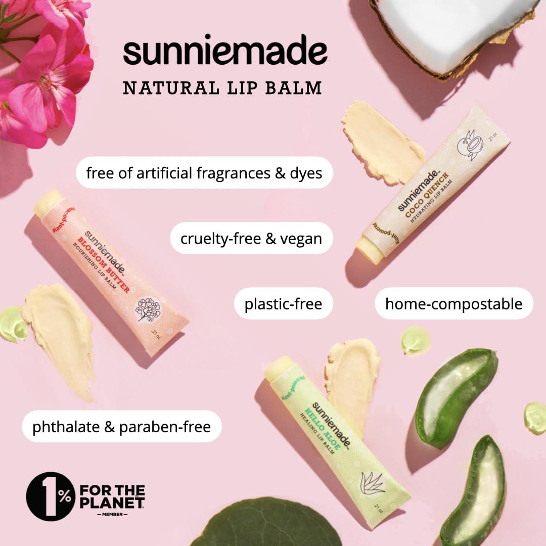 Bálsamo Labial Nutritivo Sunniemade - Mantequilla de Flor, Geranio