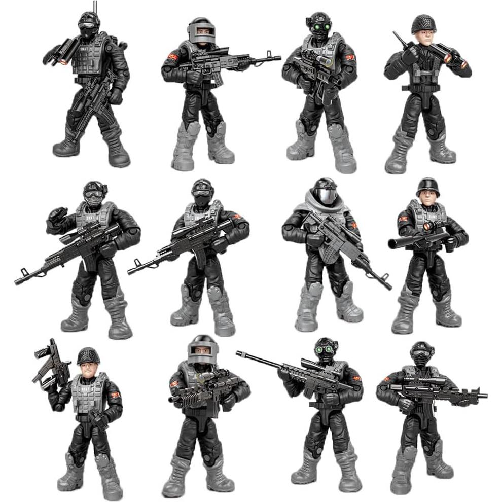 Figuras Mini Policías SHANTOU 12 Figuras y 90 Accesorios