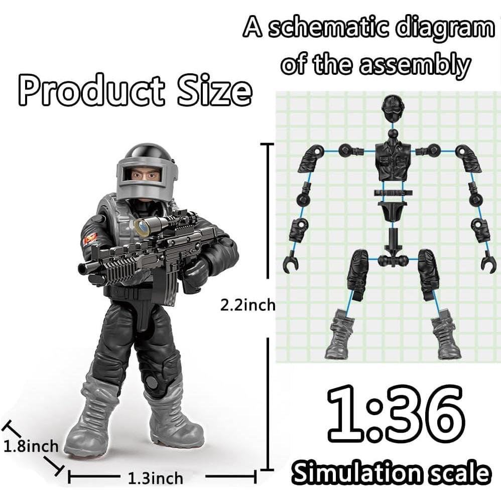 Figuras Mini Policías SHANTOU 12 Figuras y 90 Accesorios