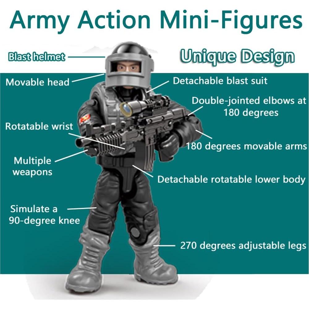 Figuras Mini Policías SHANTOU 12 Figuras y 90 Accesorios