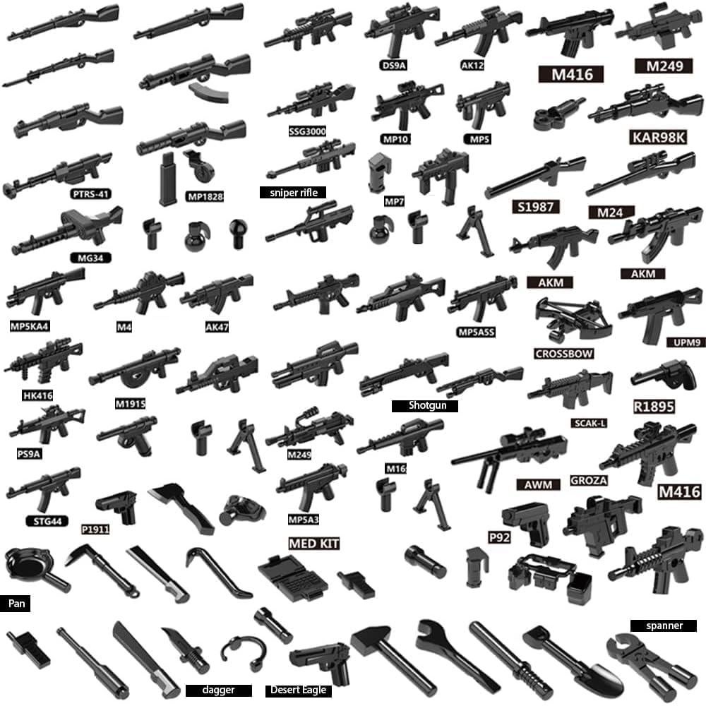 Figuras Mini Policías SHANTOU 12 Figuras y 90 Accesorios