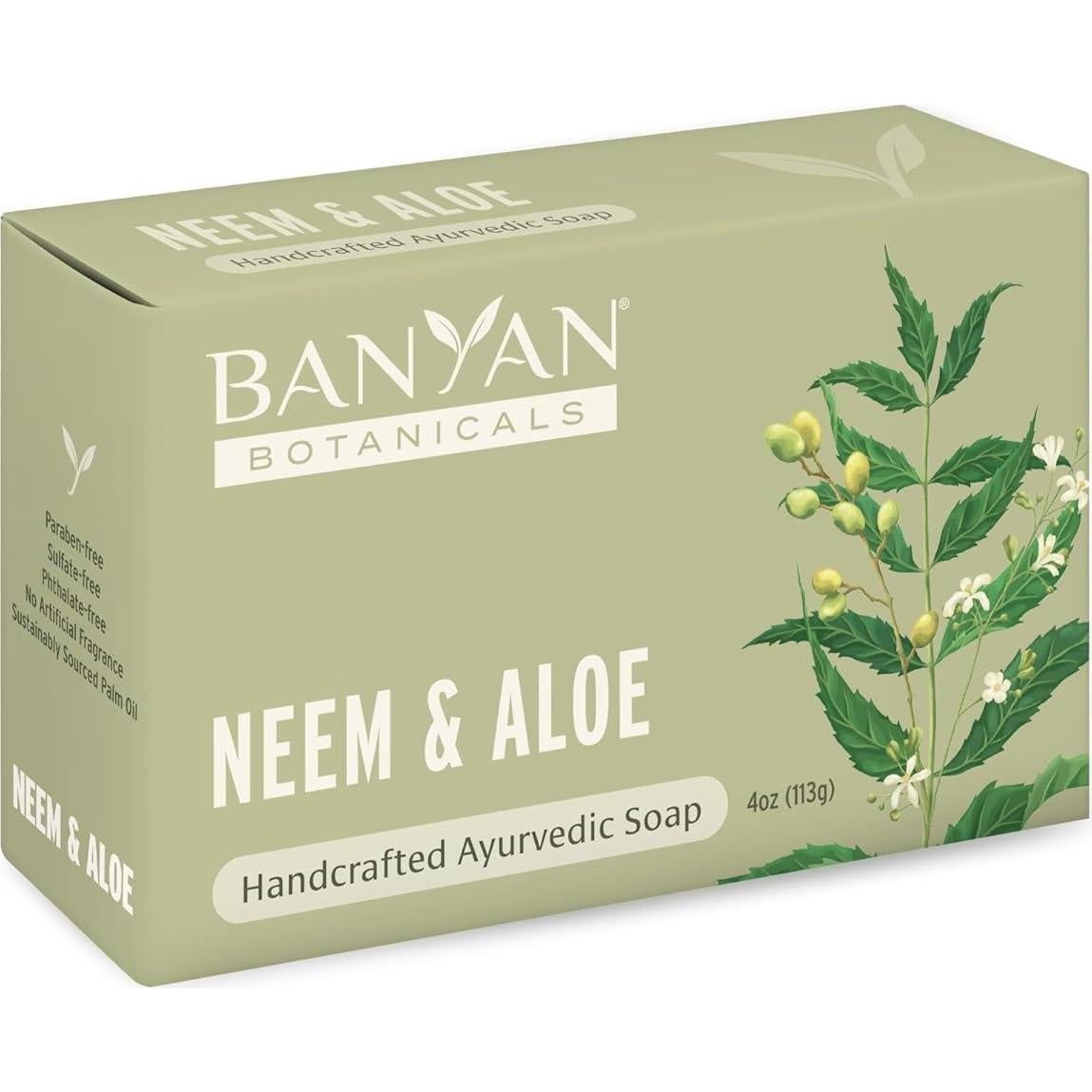 Jabón Calmante de Neem y Aloe Banyan Botanicals 113g