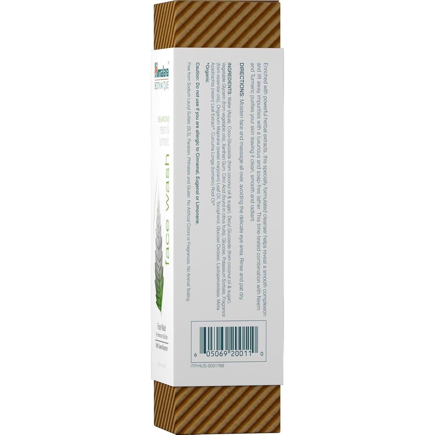 Limpiador Facial Himalaya Neem y Cúrcuma 150 ml Vegano