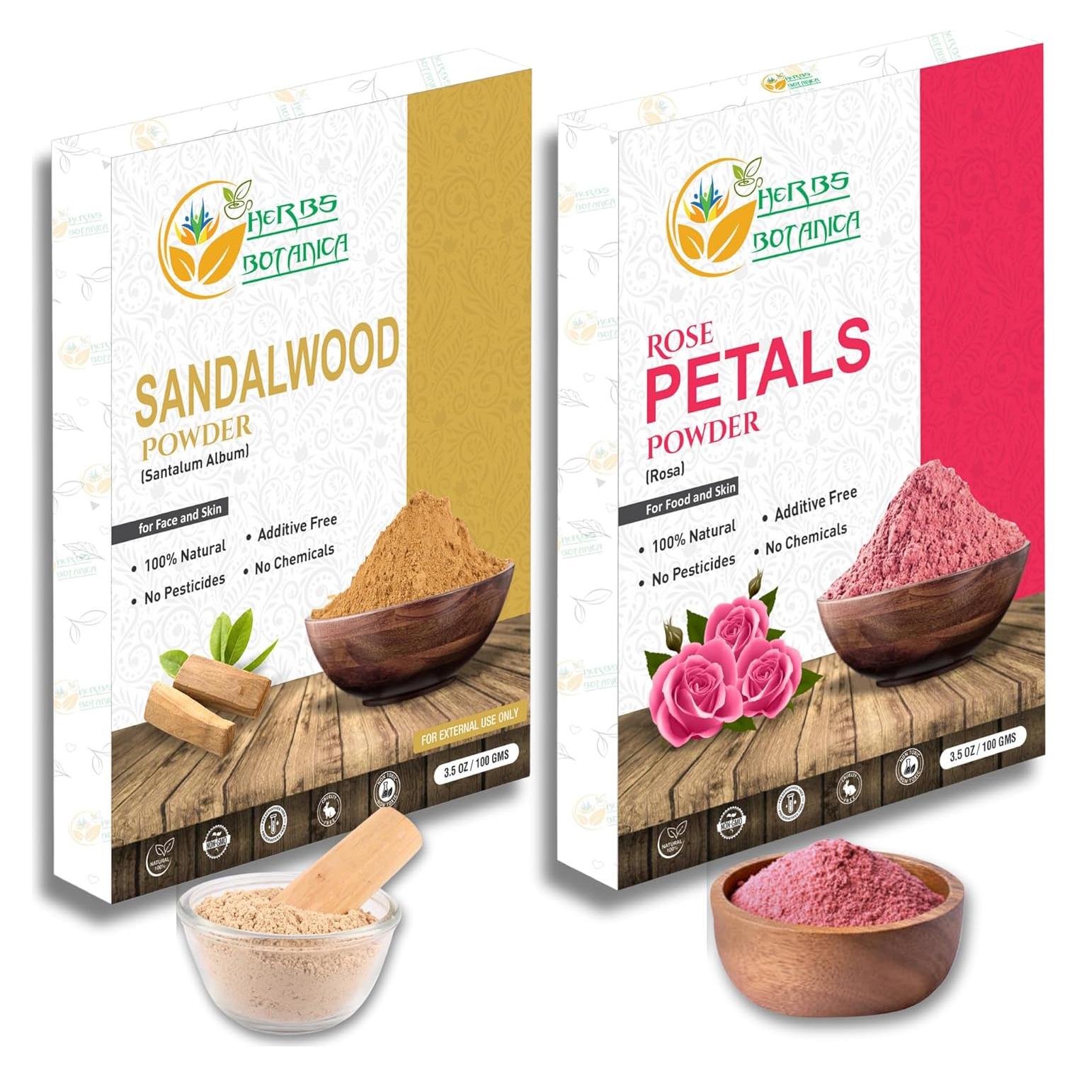 Combo Polvo de Sándalo y Pétalos de Rosa 2x100g - Herbs Botanica