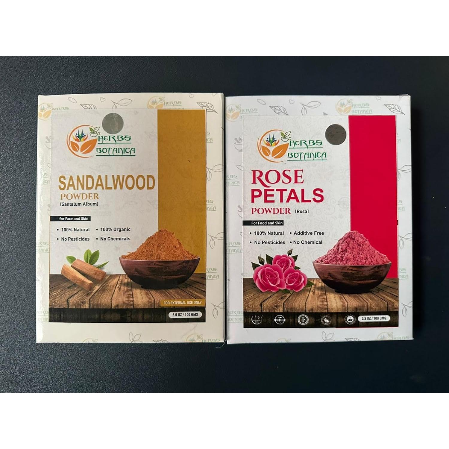 Combo Polvo de Sándalo y Pétalos de Rosa 2x100g - Herbs Botanica