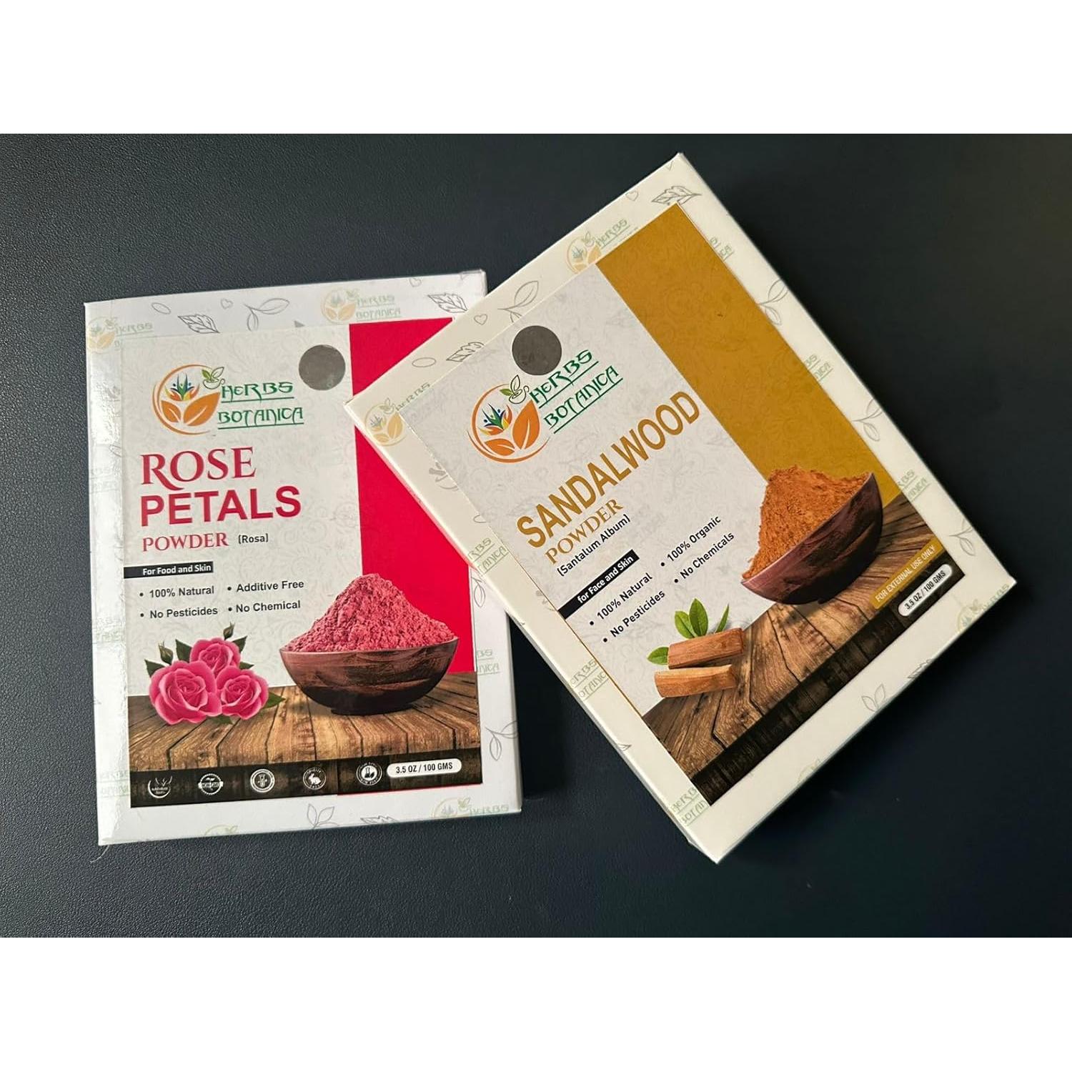 Combo Polvo de Sándalo y Pétalos de Rosa 2x100g - Herbs Botanica