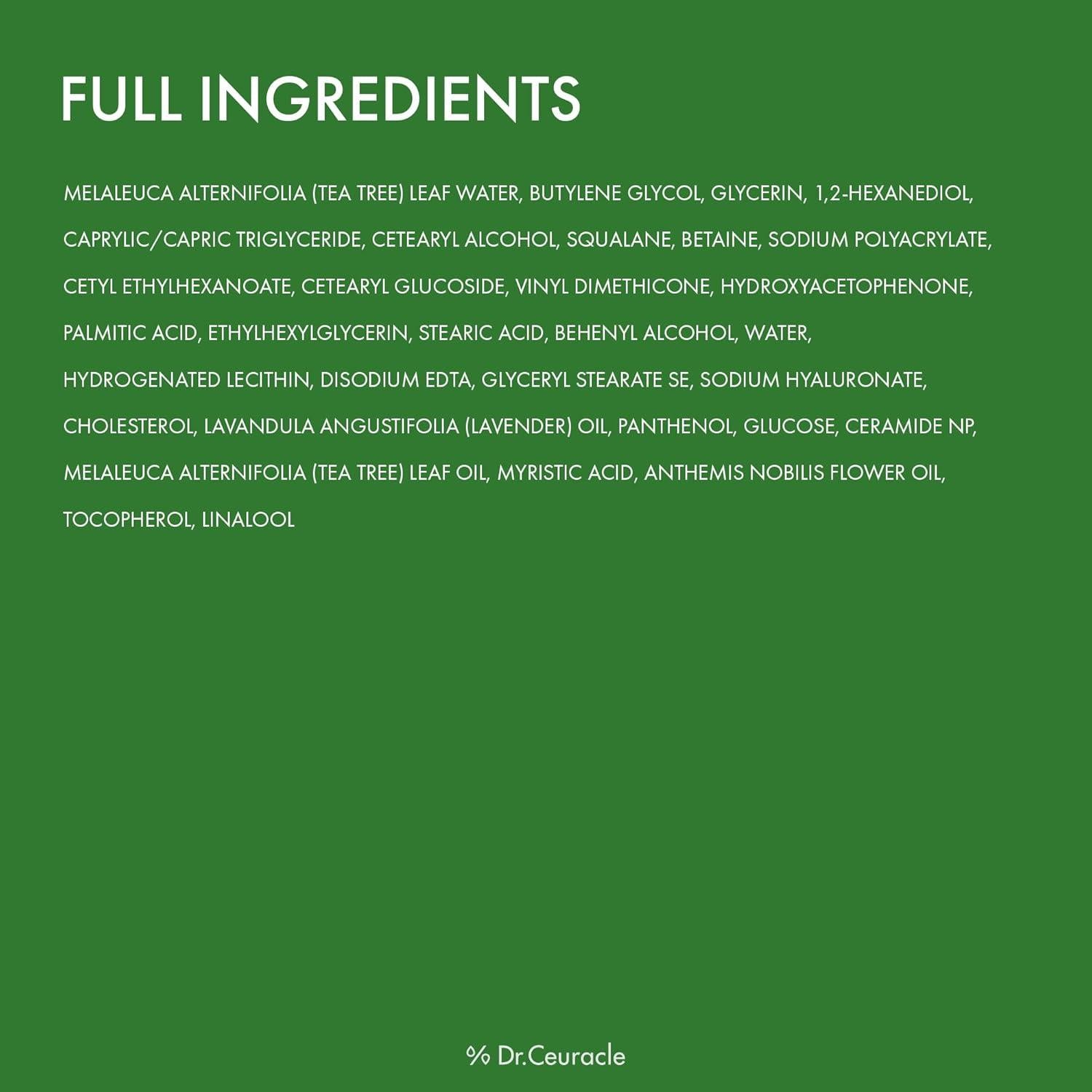 Crema Hidratante Calmante Dr.Ceuracle Tea Tree 50g Piel Sensible