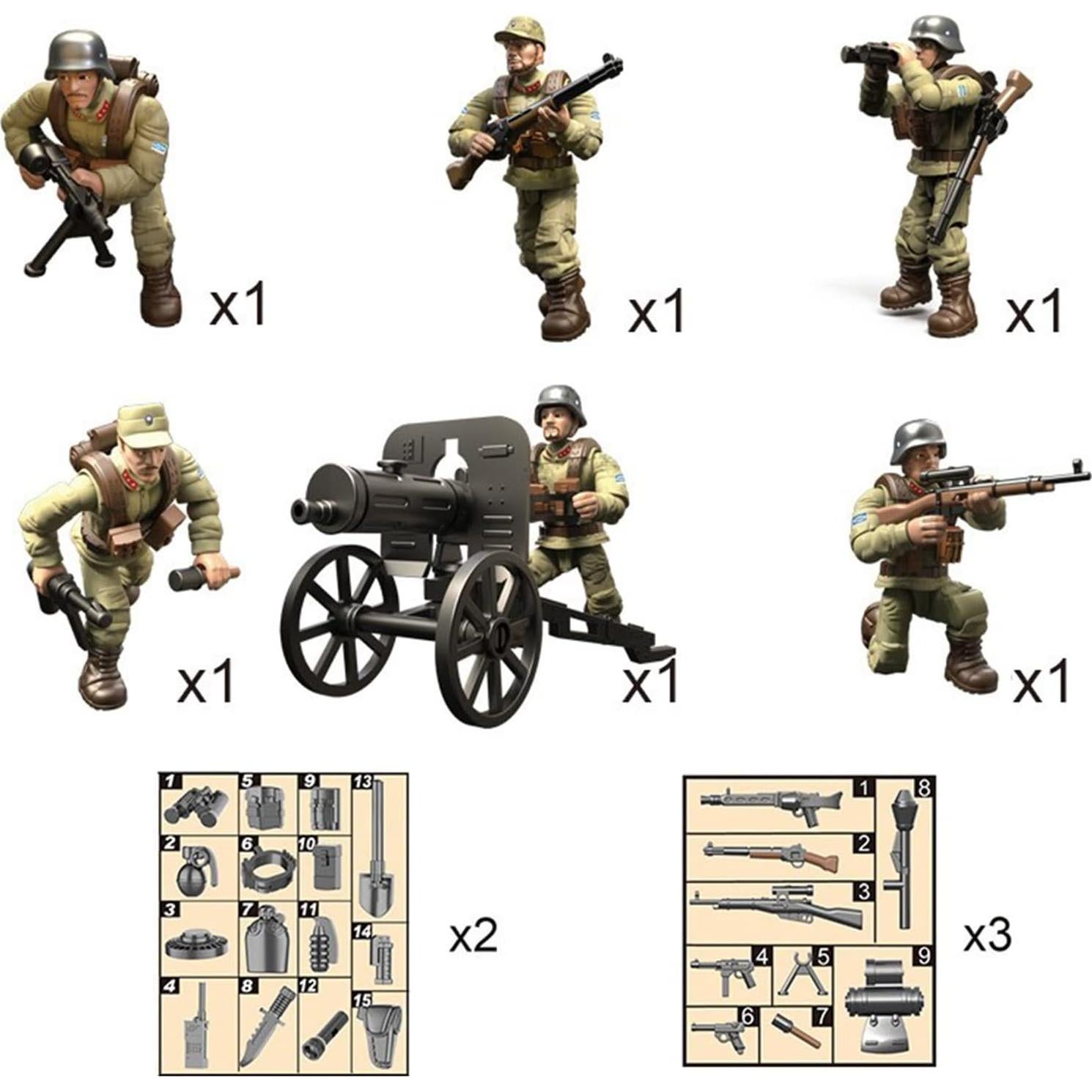 Set 6 Figuras de Soldados de Acción MEIEST con Accesorios