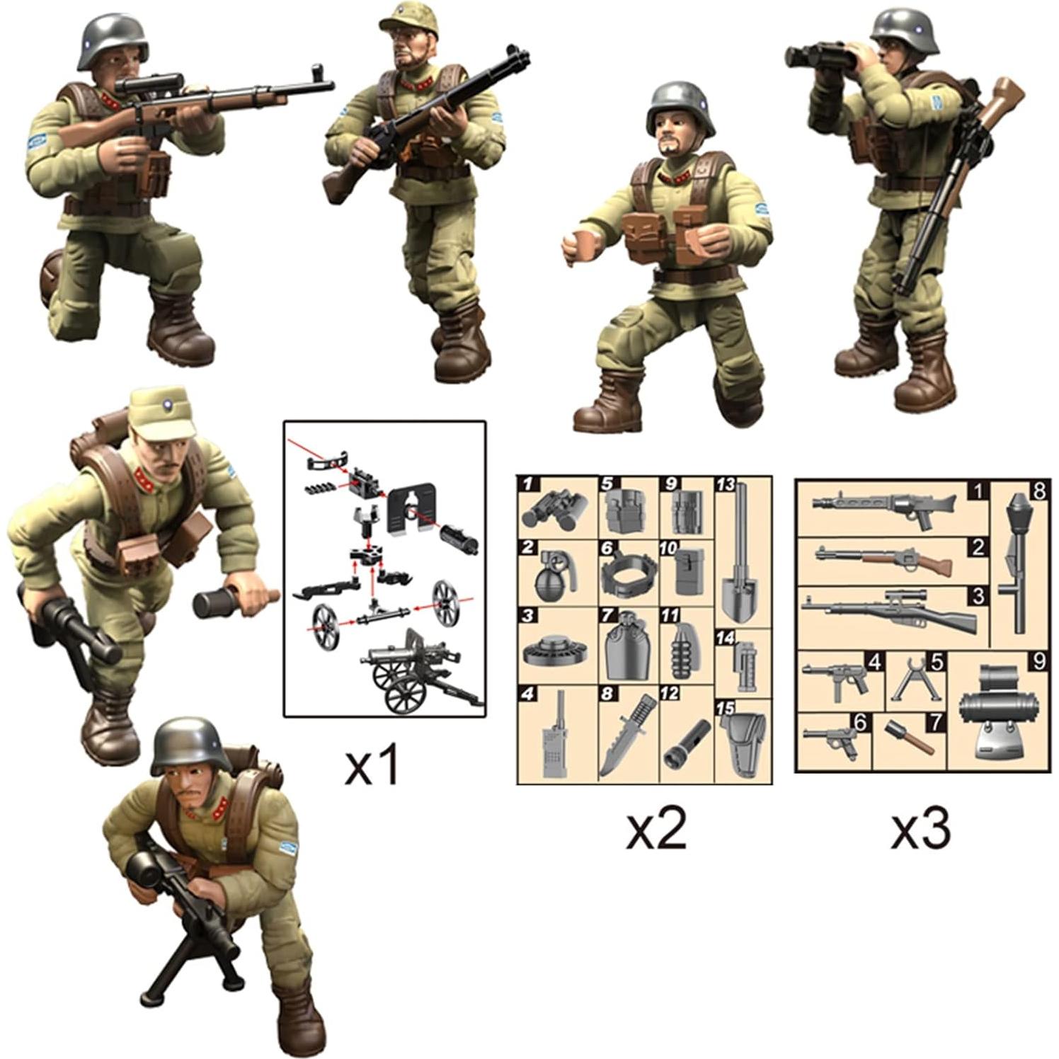 Set 6 Figuras de Soldados de Acción MEIEST con Accesorios