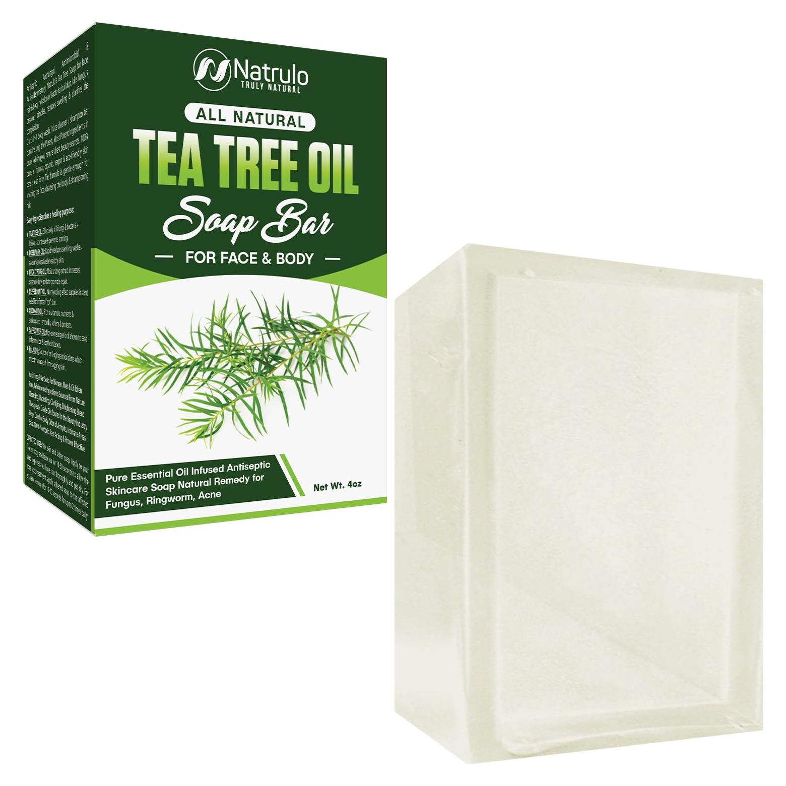 Jabón Antifúngico Natural Natrulo 113g - Aceite de Árbol de Té