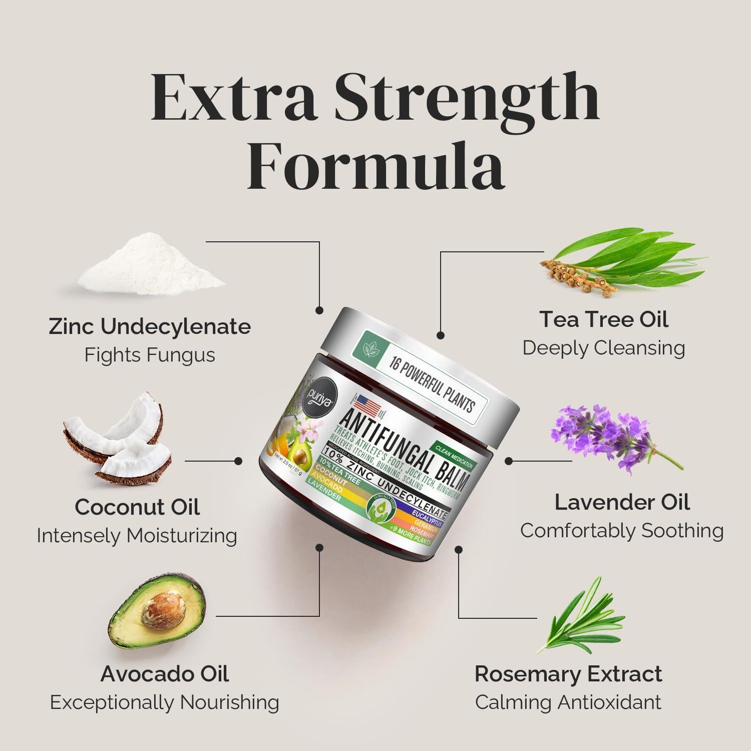 Crema Antifúngica Puriya 55g - Tratamiento Pie de Atleta y Tiña