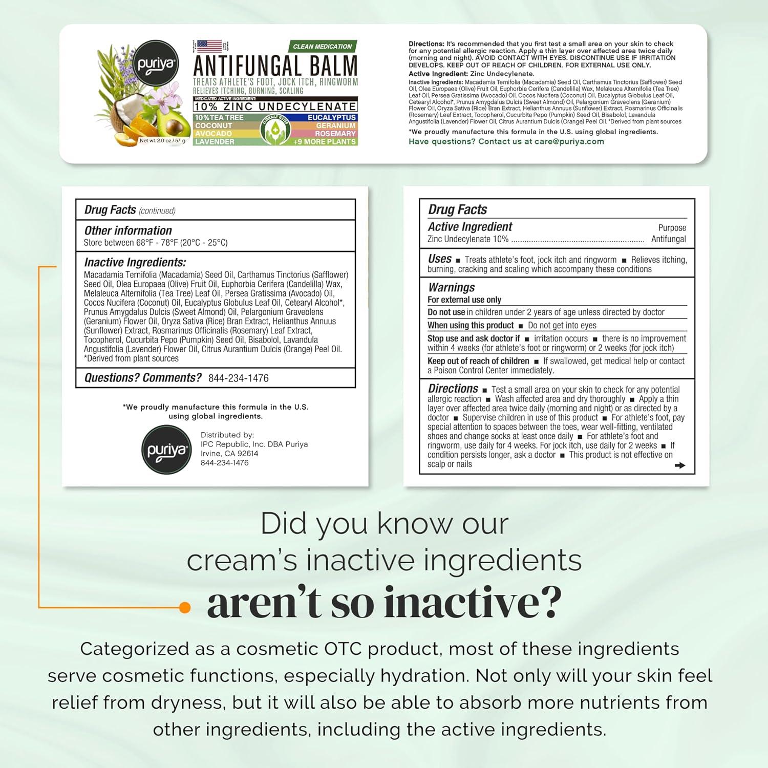 Crema Antifúngica Puriya 55g - Tratamiento Pie de Atleta y Tiña