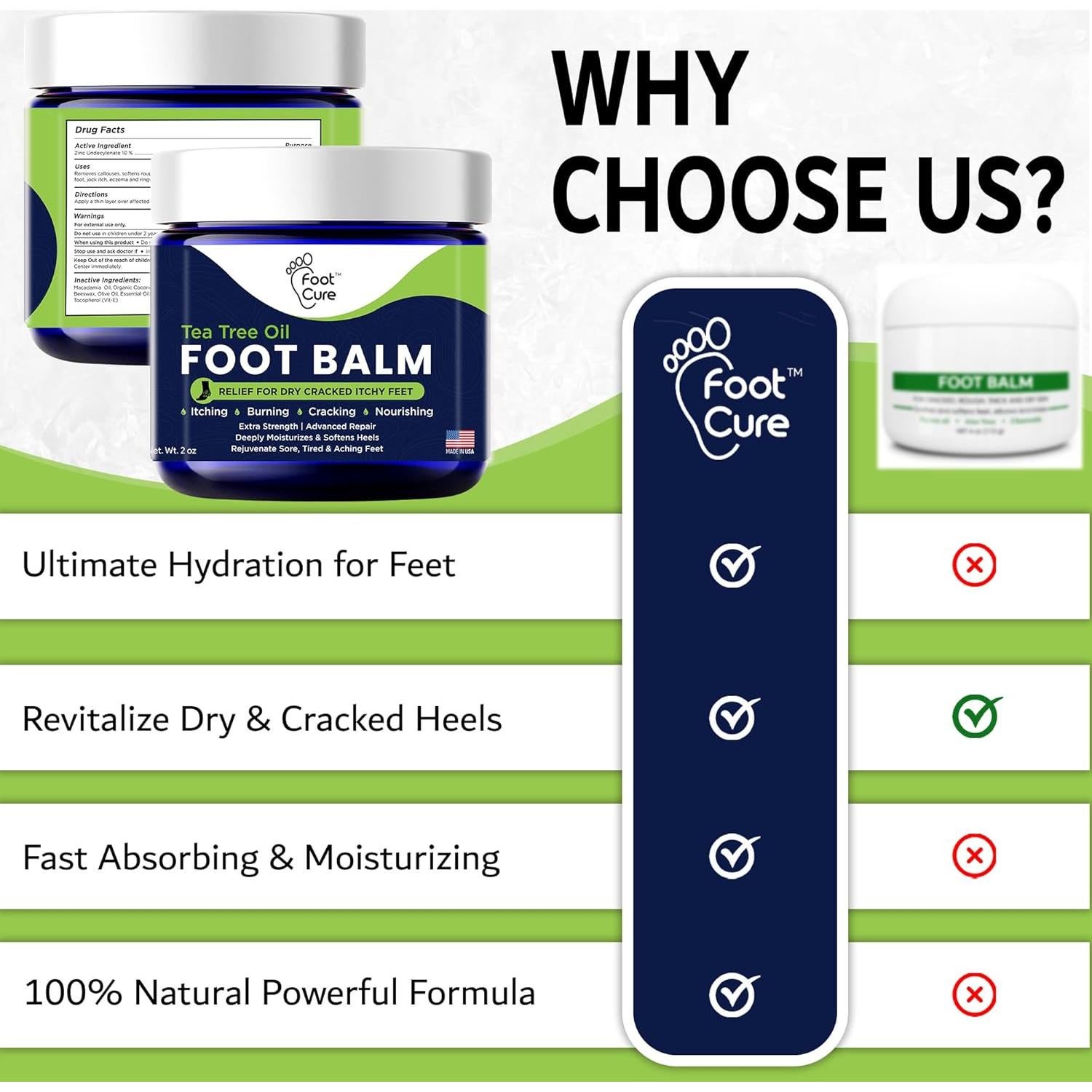 Bálsamo Hidratante para Pies FOOT CURE 56.7g - Alivio Pie de Atleta