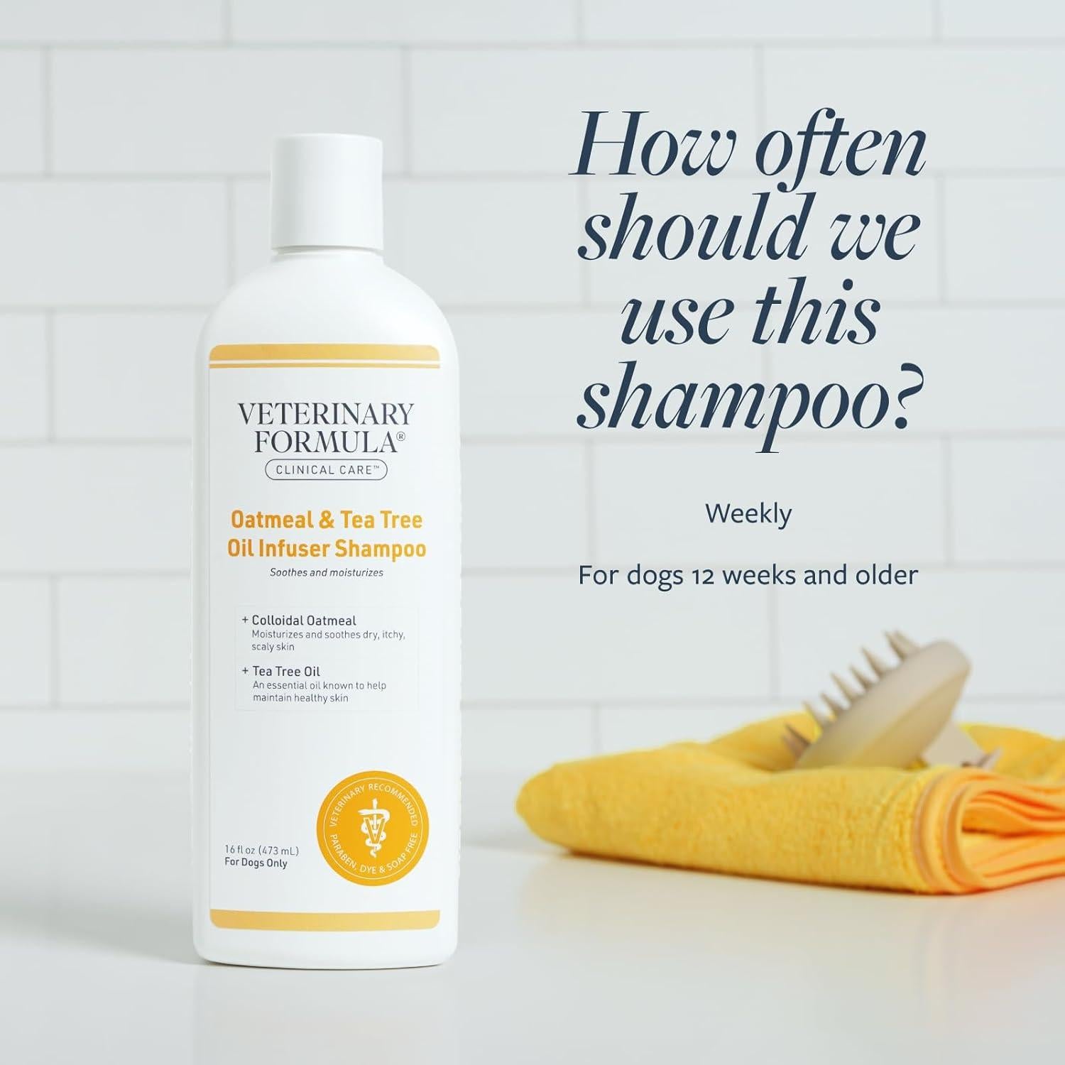 Champú para perros Veterinary Formula 473 ml con avena y árbol de té