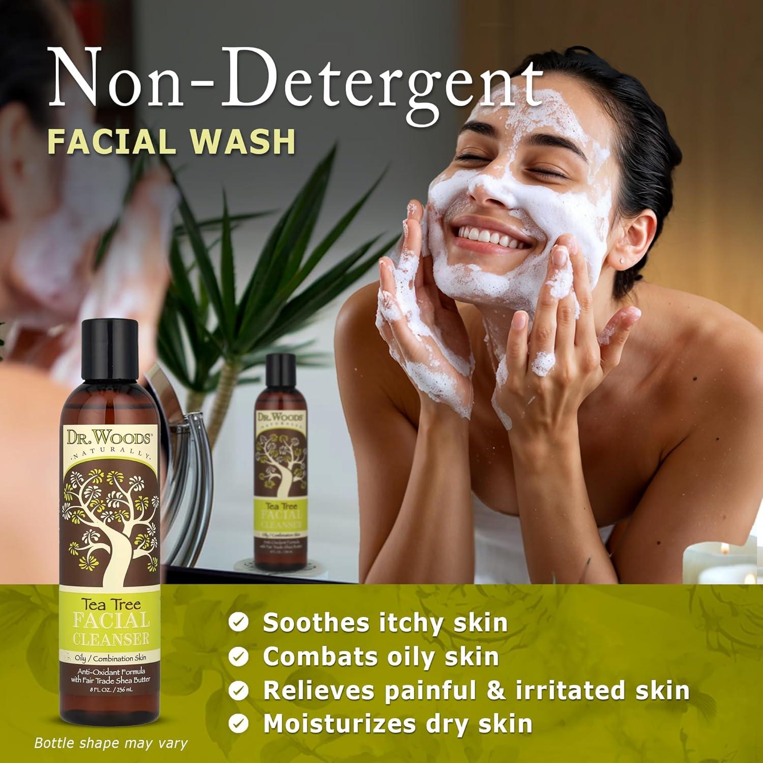 Limpiador Facial Dr. Woods 236 ml - Árbol de Té y Karité