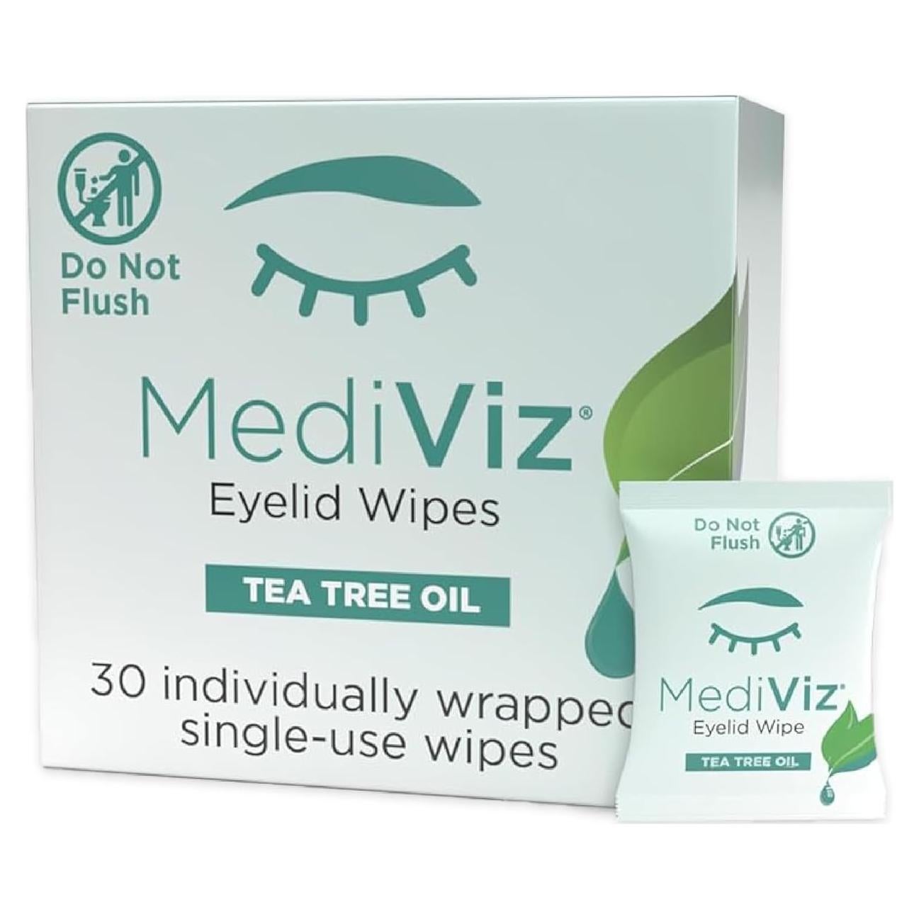 Toallitas Limpiadoras para Párpados MediViz - 30 Unidades Árbol de Té