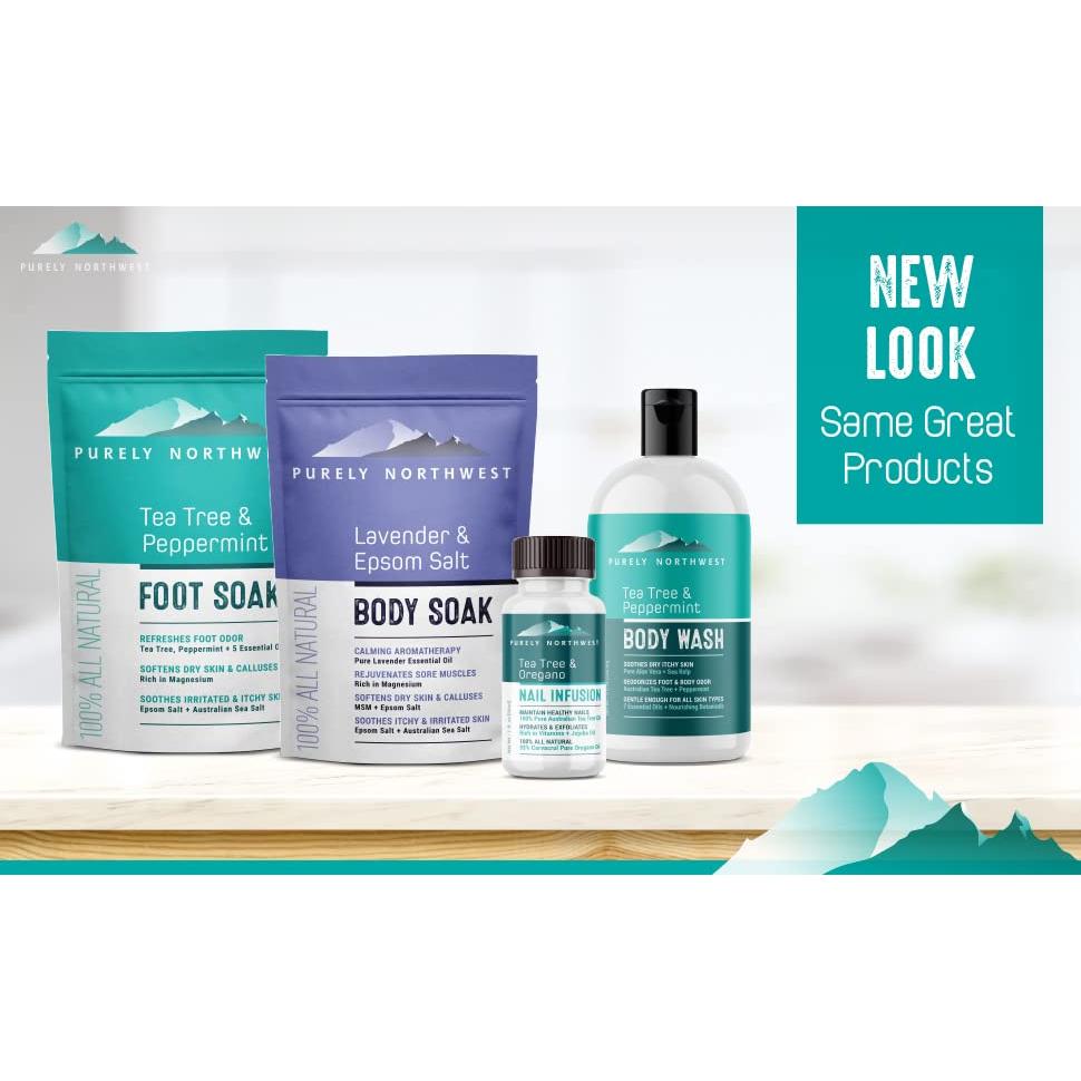 Baño de pies Purely Northwest 0.45 kg con aceite de árbol de té