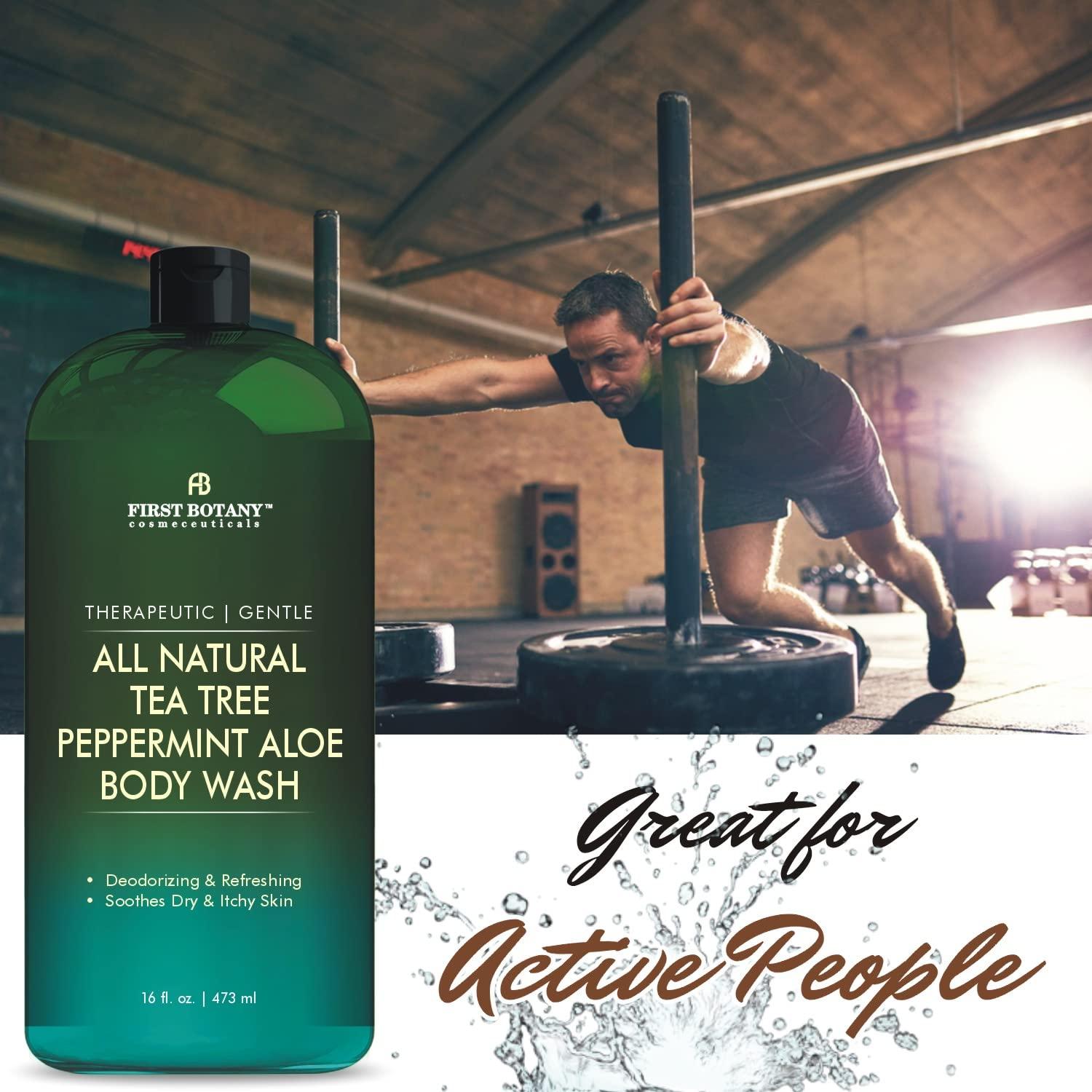 Jabón Corporal Natural First Botany 473 ml Menta de Árbol de Té