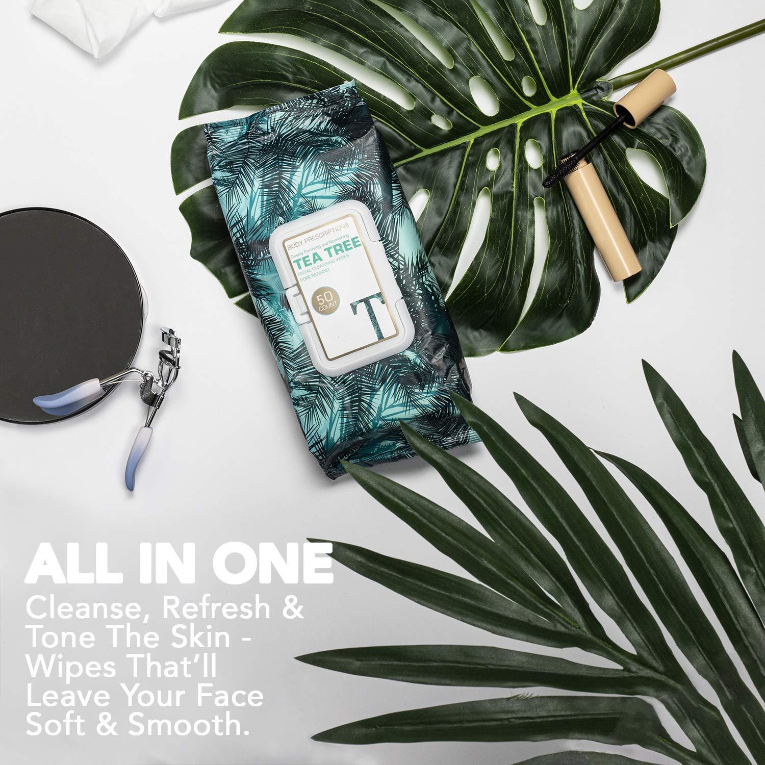 Toallitas Desmaquillantes Body Prescription - 100 Unidades Árbol de Té