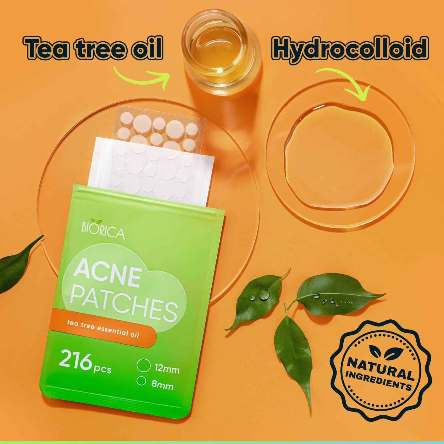 Parches Hidrocoloides para Granos BIORICA 216 Pcs con Aceite de Árbol de Té