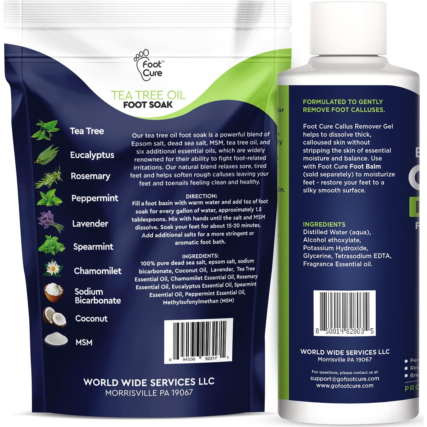 Kit de Remojo de Pies y Gel Removedor de Callos Foot Cure