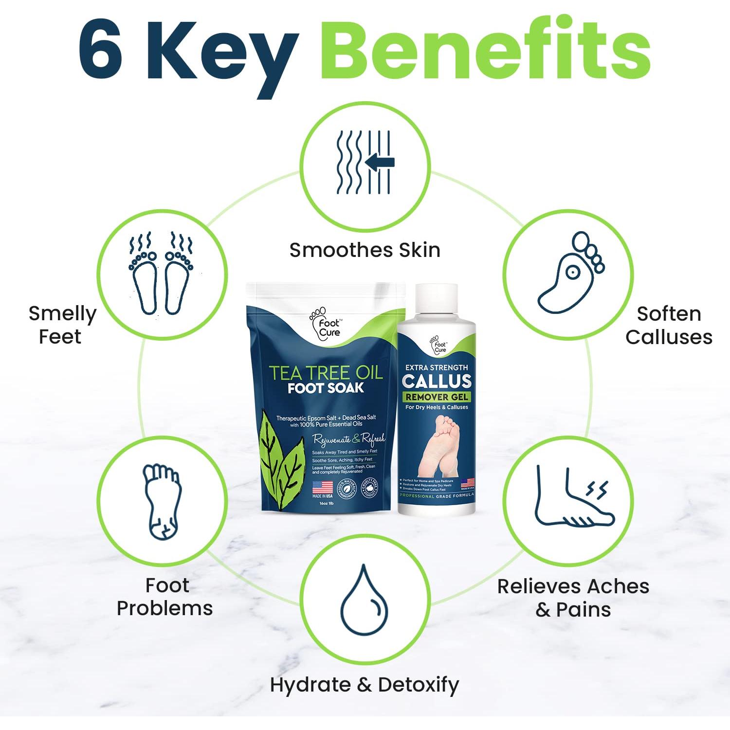 Kit de Remojo de Pies y Gel Removedor de Callos Foot Cure
