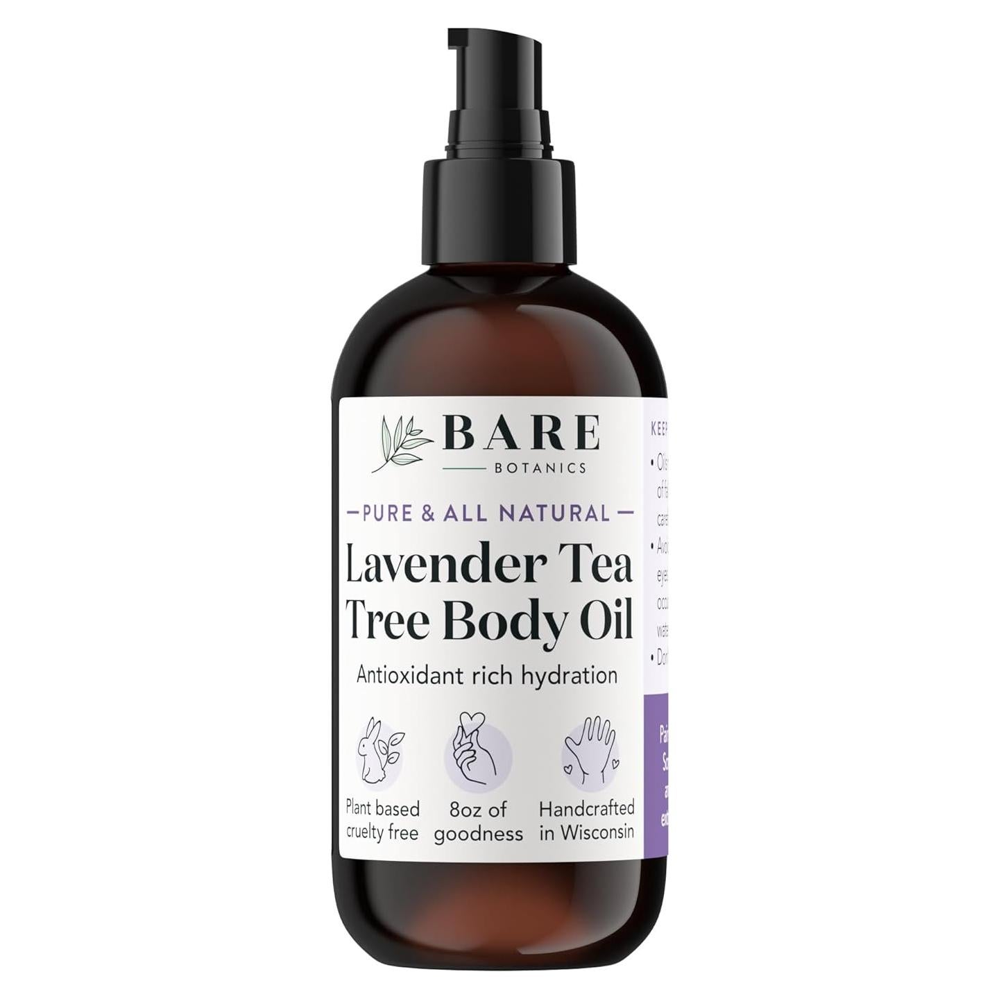 Aceite Corporal Hidratante Bare Botanics 240 ml Lavanda y Árbol de Té