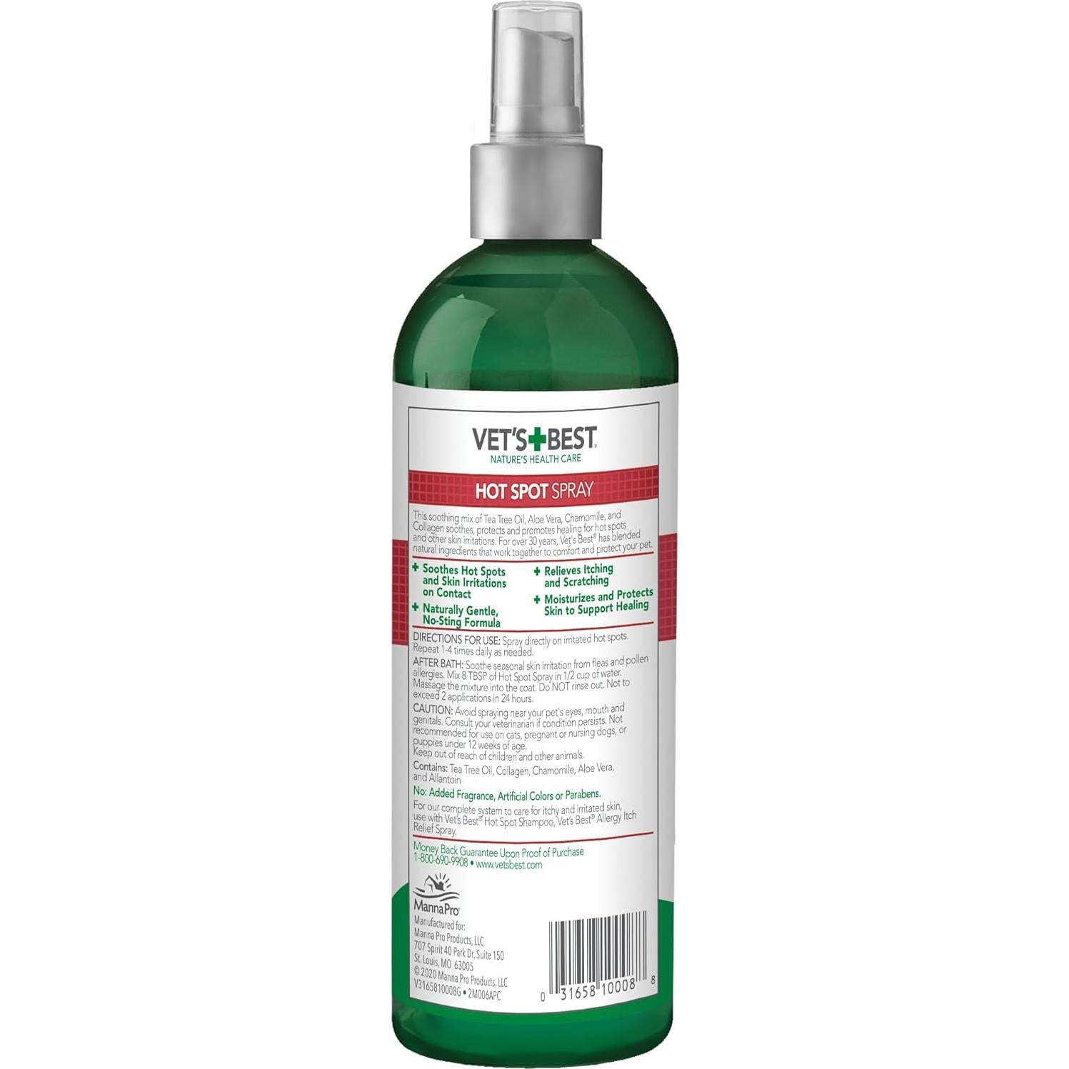 Spray Alivio Puntos Calientes Vet's Best 473 ml - Sin Alcohol