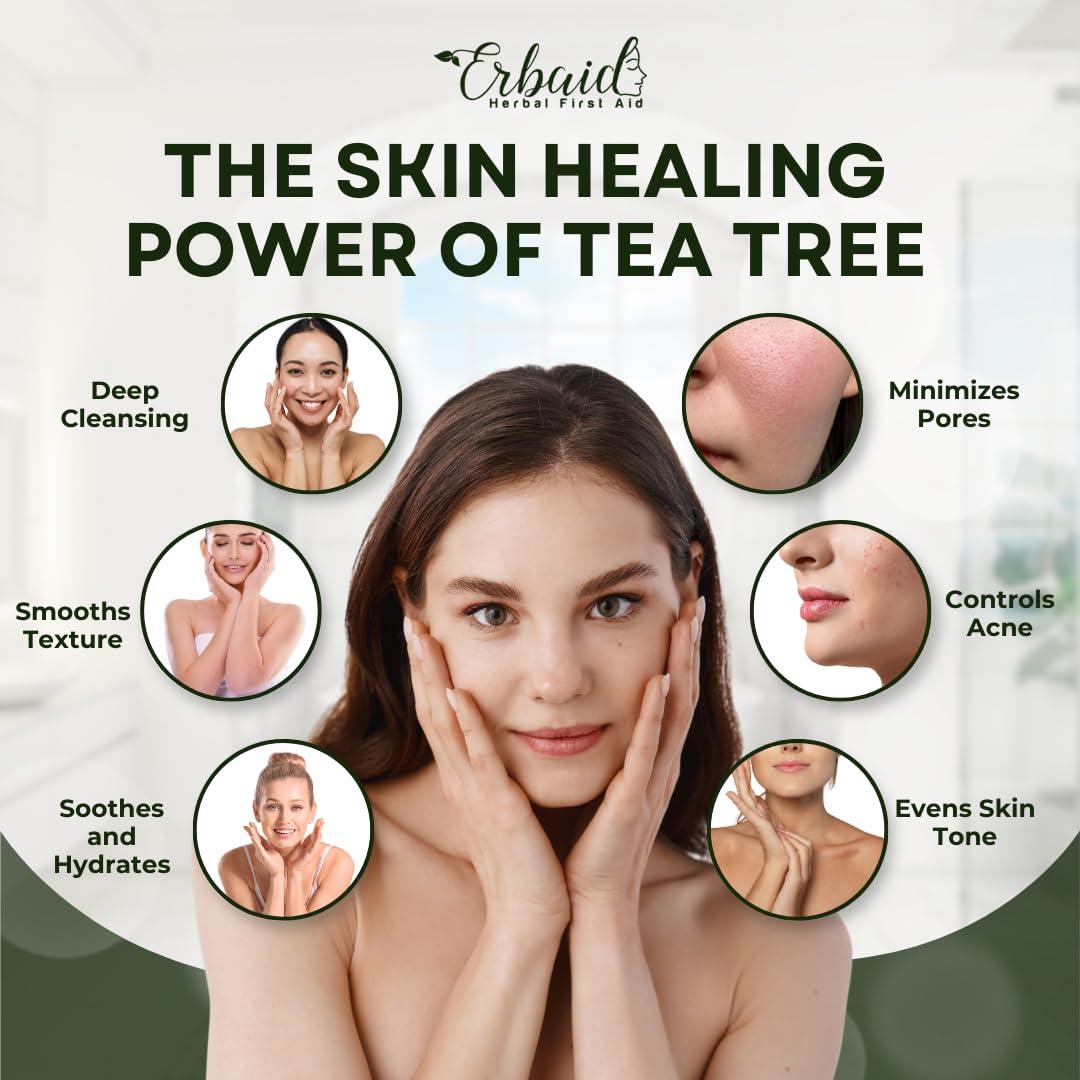 Jabón Natural de Árbol de Té Erbaid 140g - Limpiador Facial y Corporal