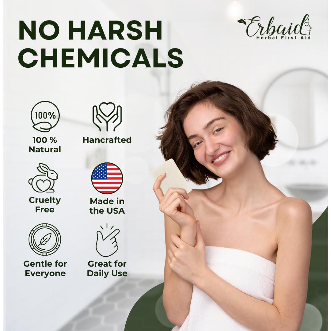 Jabón Natural de Árbol de Té Erbaid 140g - Limpiador Facial y Corporal