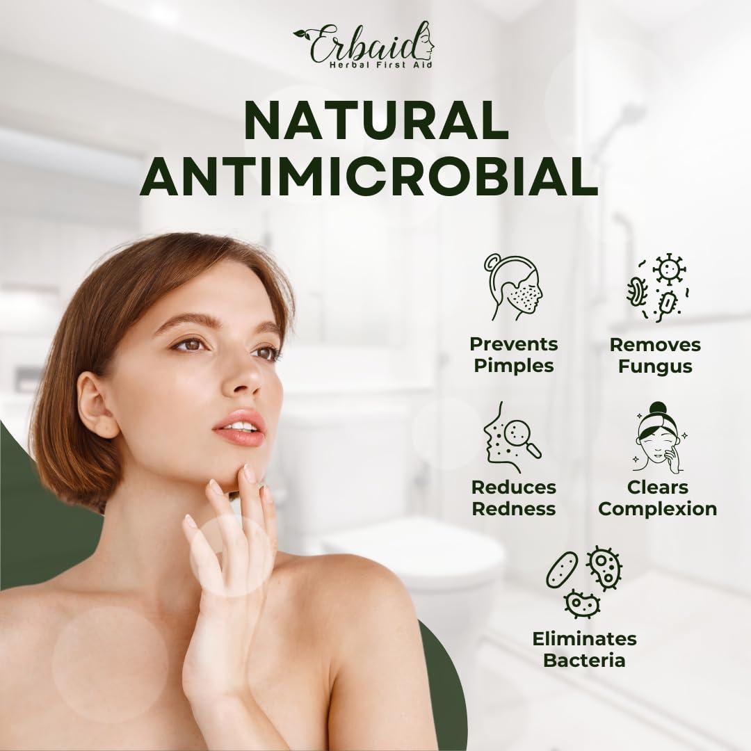 Jabón Natural de Árbol de Té Erbaid 140g - Limpiador Facial y Corporal