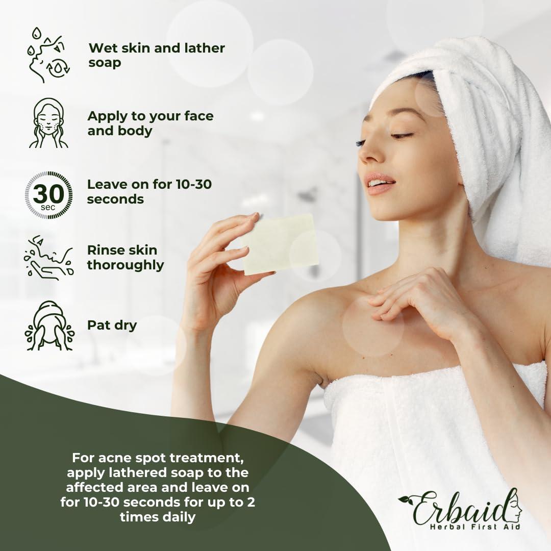 Jabón Natural de Árbol de Té Erbaid 140g - Limpiador Facial y Corporal