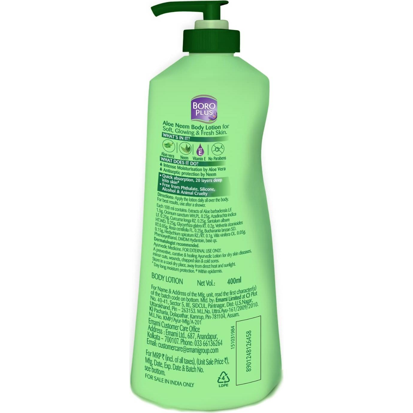 Loción Corporal Hidratante Boroplus Aloe Neem 400ml