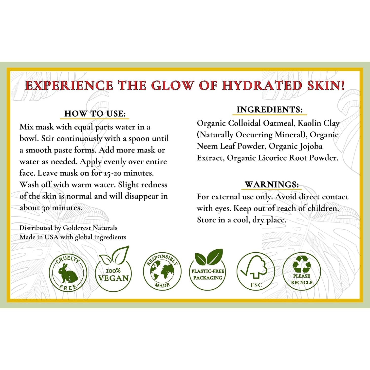 Mascarilla Hidratante Facial Goldcrest Naturals 198g - Orgánica