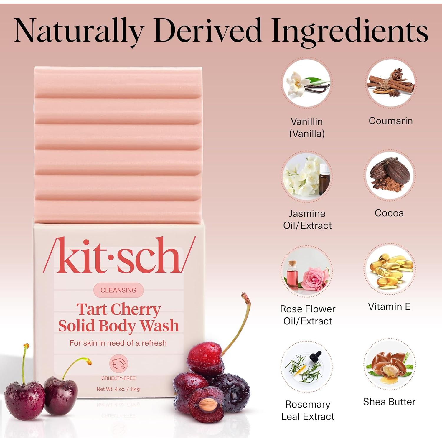 Jabón en barra Kitsch de cereza ácida 113g - Ecológico