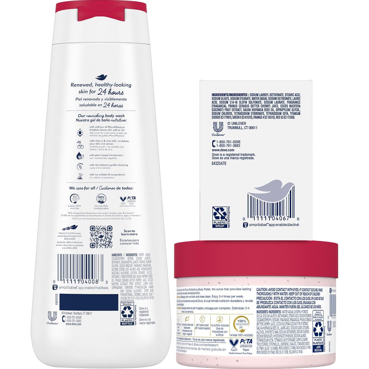 Conjunto de Regalo Dove Cereza y Leche de Chía - 3 Piezas