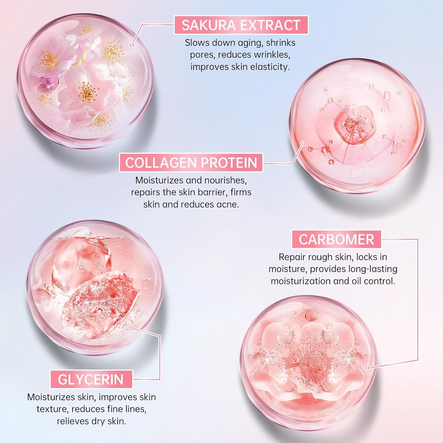 Set de Cuidado de la Piel Sakura Mopayzer 6 Piezas Hidratante