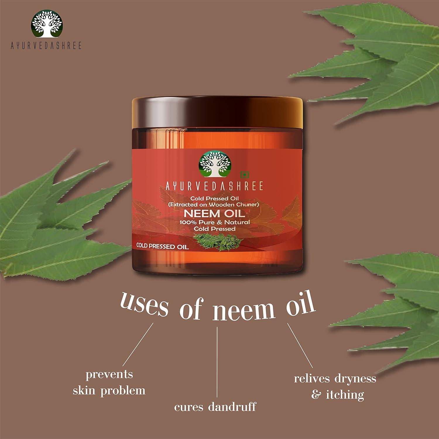 Aceite de Neem Prensado en Frío AYURVEDASHREE 100 ML