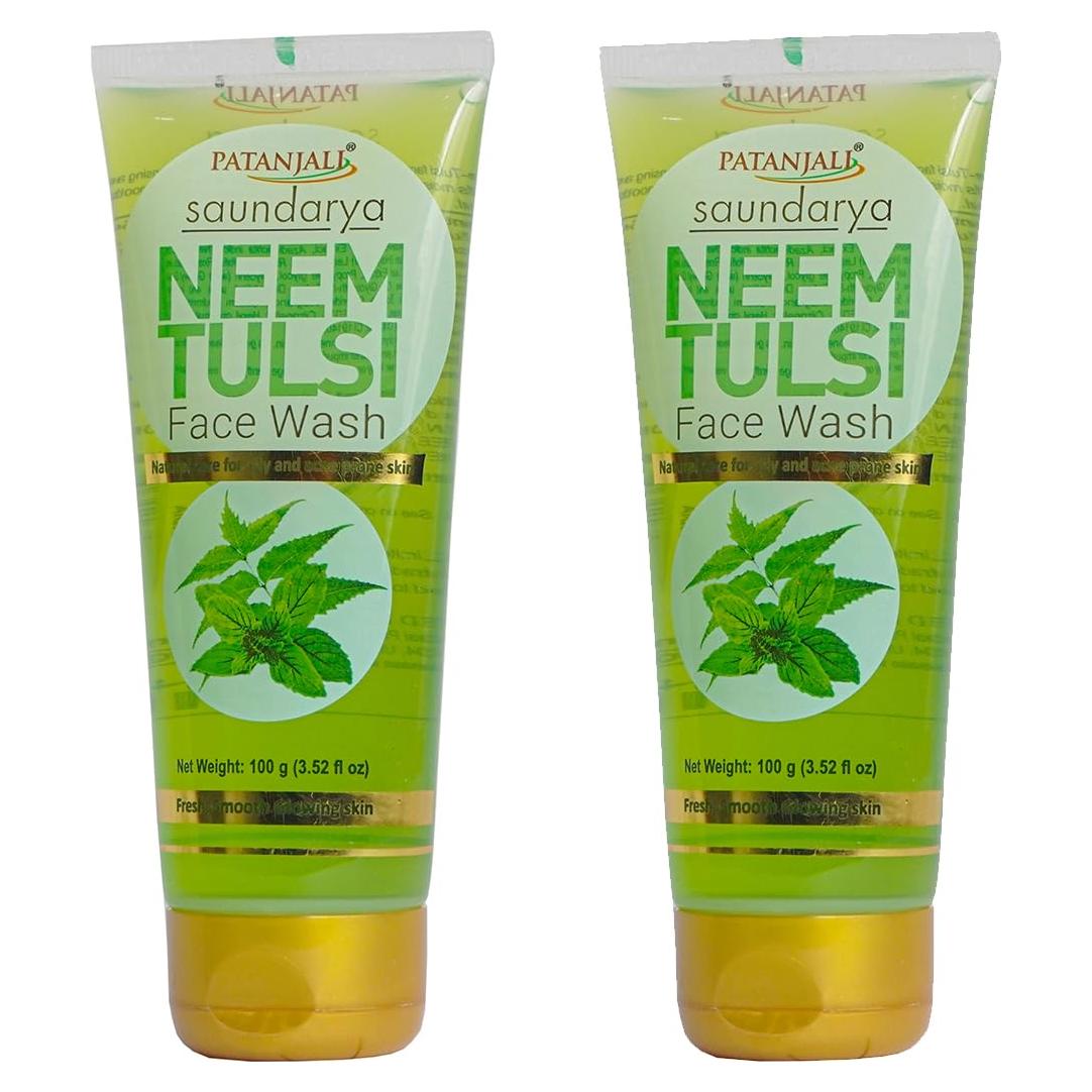 Lavado Facial Patanjali Neem Tulsi 100g - Paquete de 2