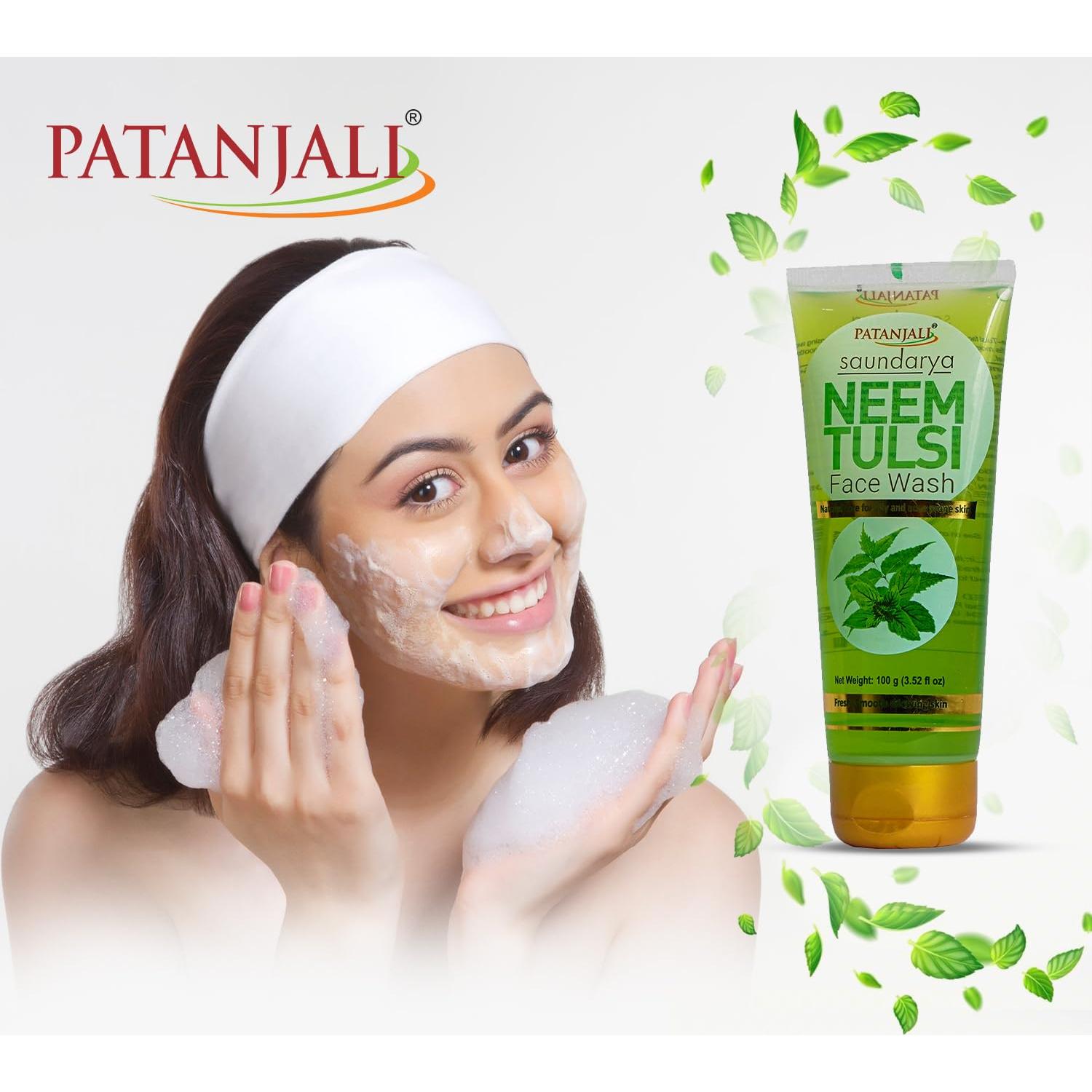 Lavado Facial Patanjali Neem Tulsi 100g - Paquete de 2