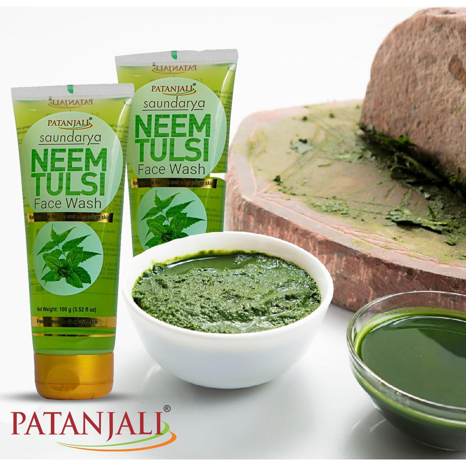 Lavado Facial Patanjali Neem Tulsi 100g - Paquete de 2