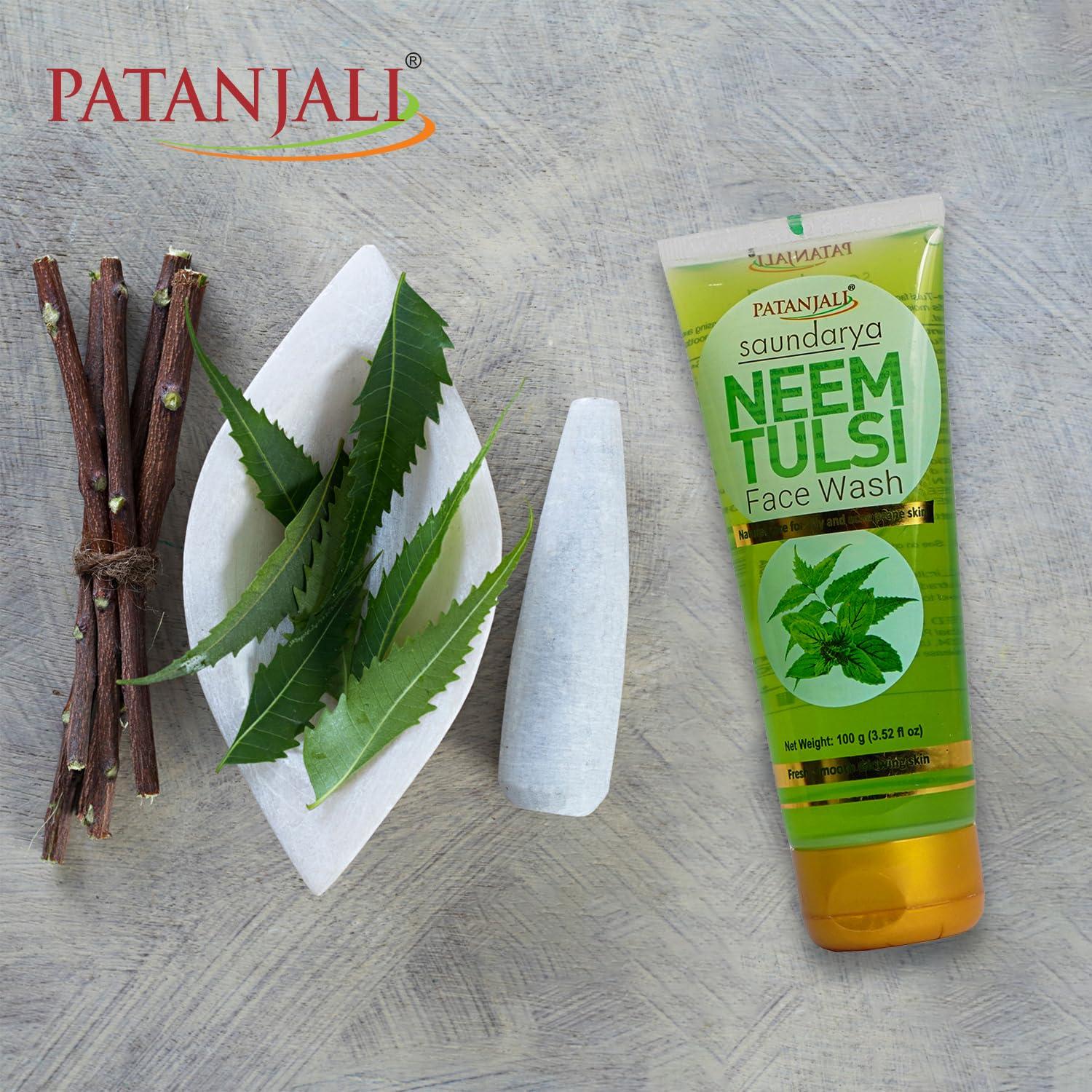 Lavado Facial Patanjali Neem Tulsi 100g - Paquete de 2