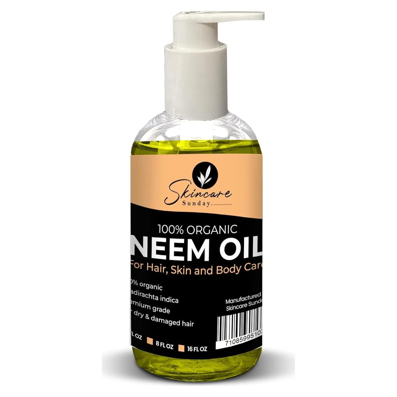 Aceite de Neem Orgánico 100% Skincare Sunday 473 ML