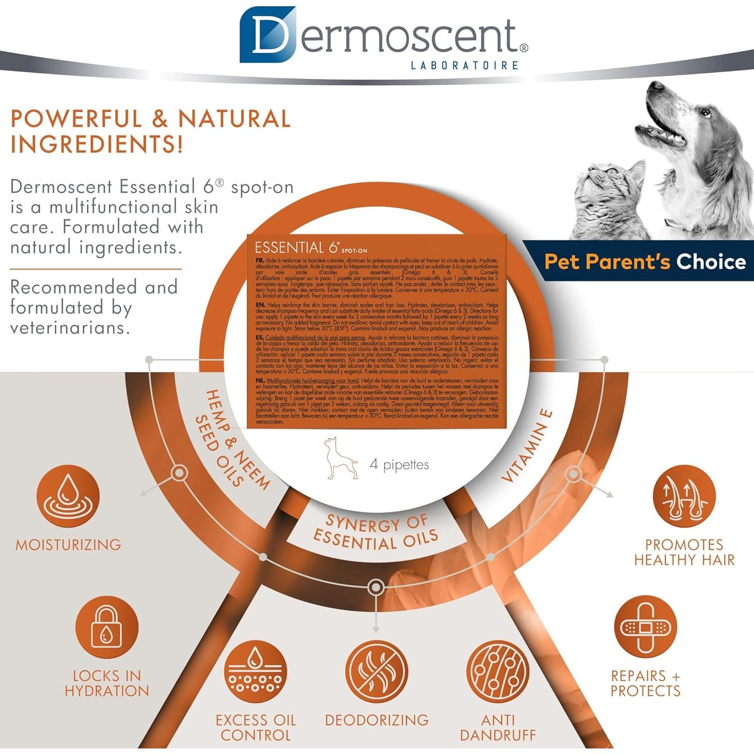 Dermoscent Essential 6 - Cuidado de piel para perros 20-40 kg