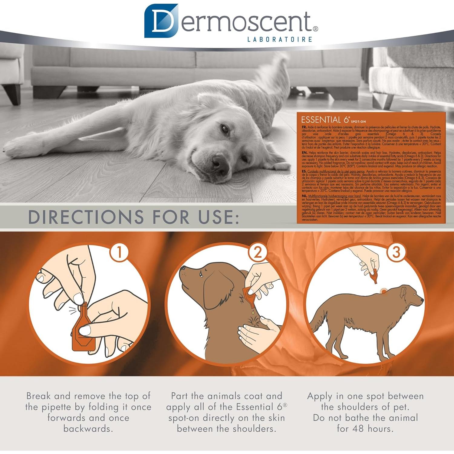Dermoscent Essential 6 - Cuidado de piel para perros 20-40 kg