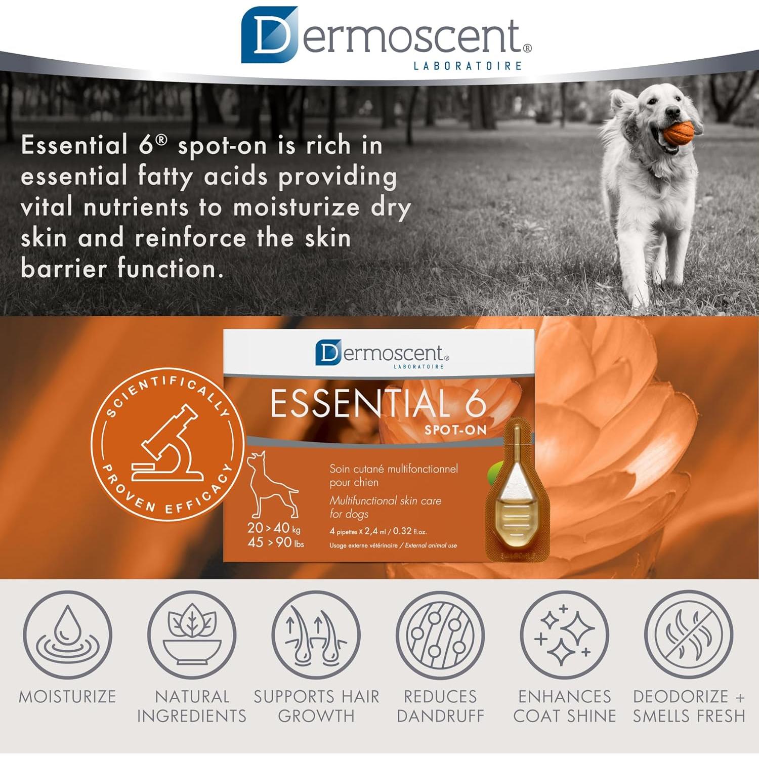 Dermoscent Essential 6 - Cuidado de piel para perros 20-40 kg