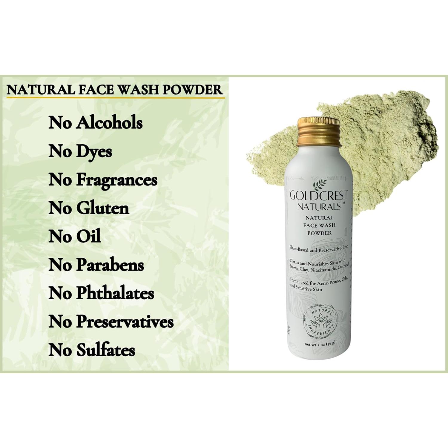 Polvo Limpiador Facial Natural Goldcrest 56.7g - Piel Grasa y Sensible