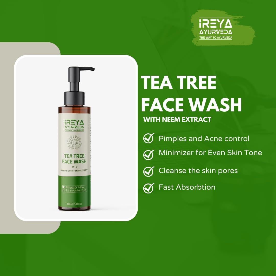 Limpiador Facial Ireya Ayurveda 100ml con Neem y Árbol de Té