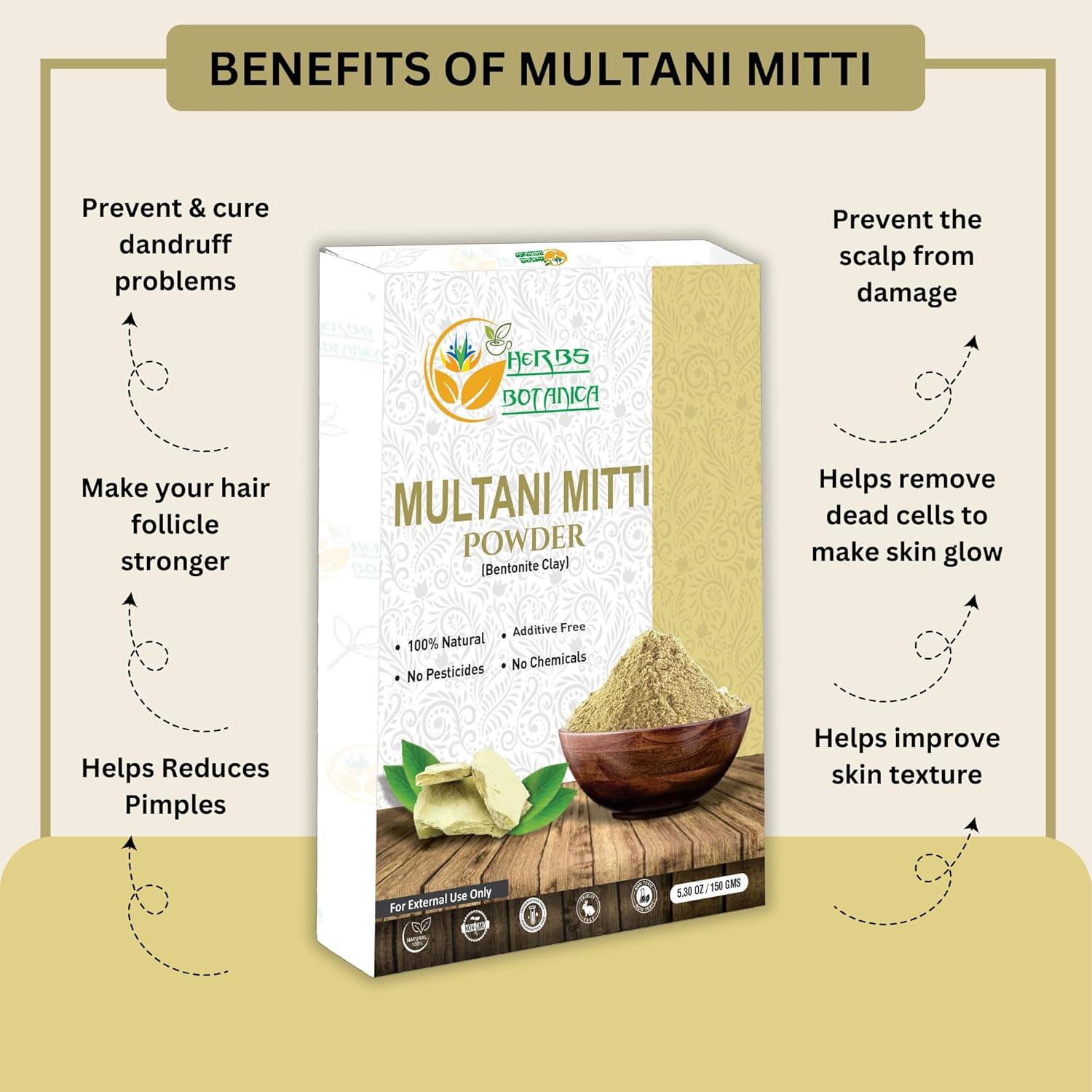 Mascarilla Facial de Arcilla Multani Mitti 150g - Herbs Botanica